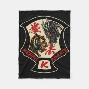 Couverture Polaire Kenpo Karate Martial Art Self Defense Tiger Dragon