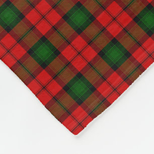 Couverture Polaire Kerr tartan rouge vert plaid