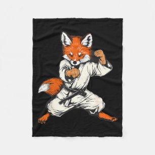 Couverture Polaire Kickboxing Fox Taekwondo Karaté Mma Drôle d'Art Ma