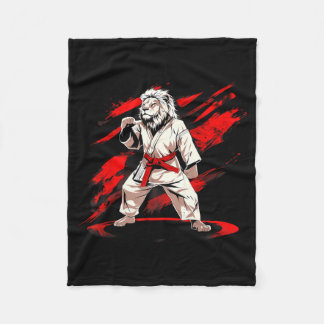 Couverture Polaire Kickboxing Lion Judo Jiu-Jitsu Taekwondo Kung Fu