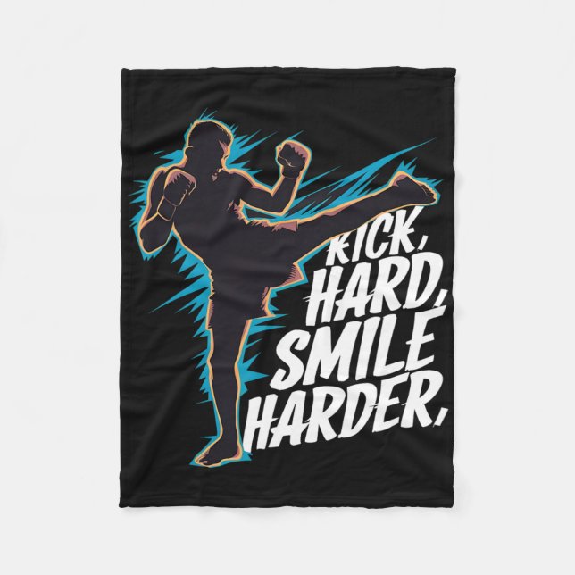 Couverture Polaire Kickboxing Outfit Muay Thai Savate Sanda Kickboxer (Devant)