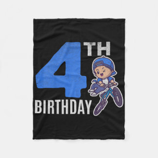 Couverture Polaire Kids 4 Years Old Bmx Bicycle Boys Cyclist 4th Birt