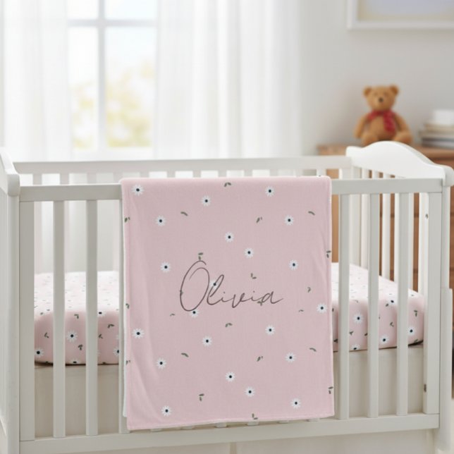 Couverture Polaire Kids' Blanket with Pink Daisies - Delicate Design (Créateur téléchargé)