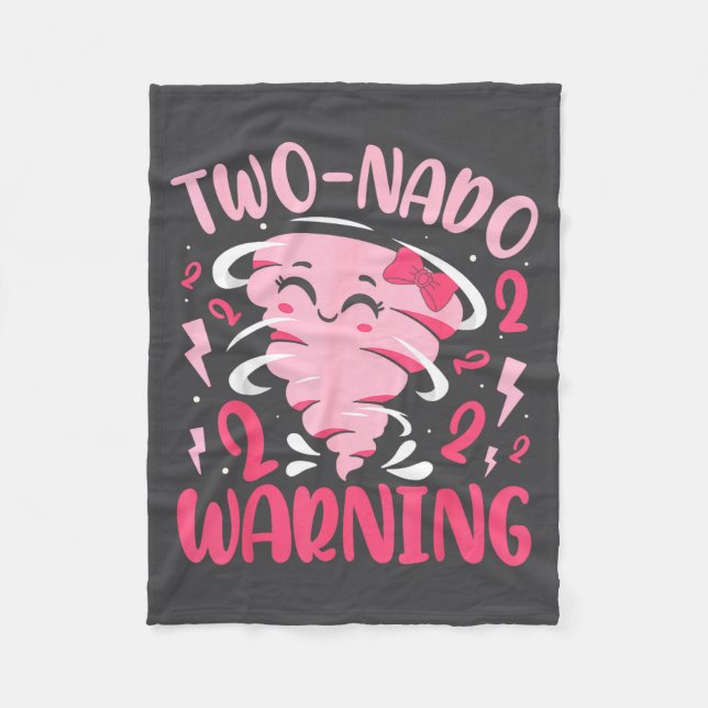 Couverture Polaire Kids Two-nado Warning 2nd Birthday Nk Tornado Birt (Devant)