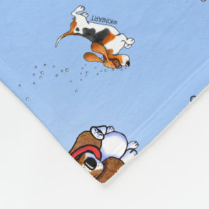 Couverture Polaire KiniArt Snorkeling Basset Hounds Sherpa Blanket