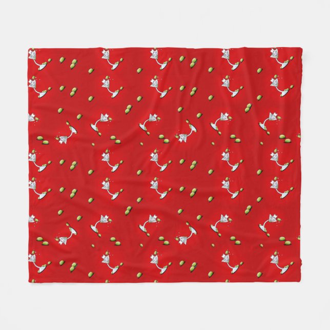 Couverture Polaire KiniArt Westie Martini Blanche polaire (Devant (Horizontal))