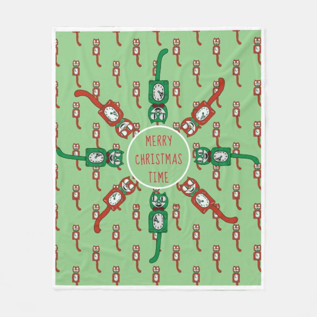 Couverture Polaire Kit vintage Kat Noël or polaire Blanche (Devant)