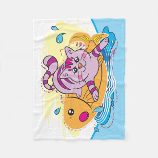 Couverture Polaire Kitten Et Poisson