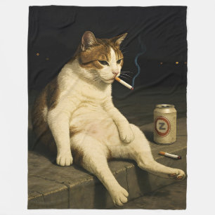 Couverture Polaire Kitty Chaton Fumé Drôle Mème Chat Génération Z