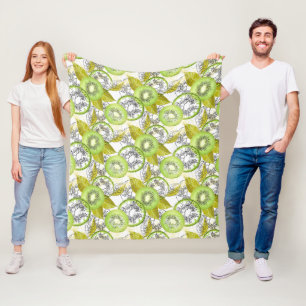 Couverture Polaire Kiwi, fruité, vert et blanc, frais, juteux, blanc