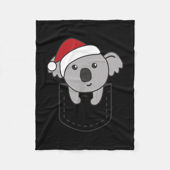 Couverture Polaire Koala In Cket Christmas Cute Koala In Breast Cket  (Devant)