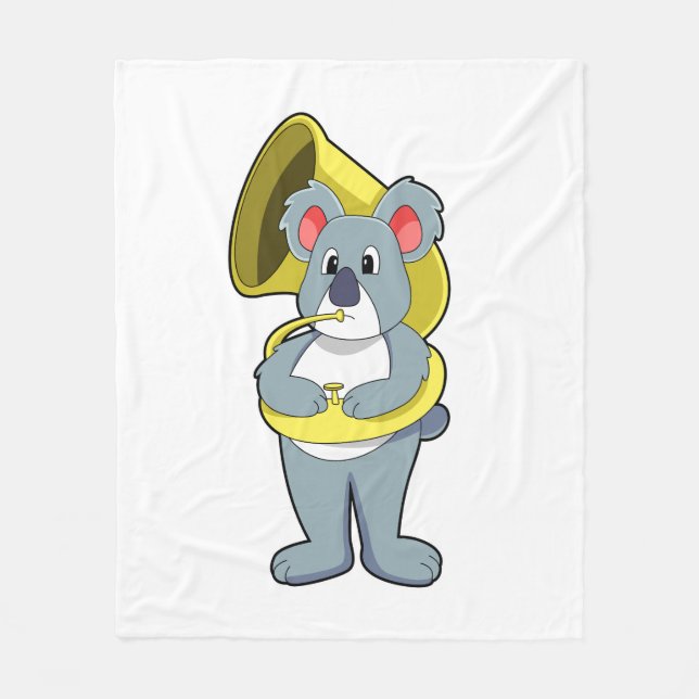 Couverture Polaire Koala ours à Musique avec Saxophone.PNG (Devant)