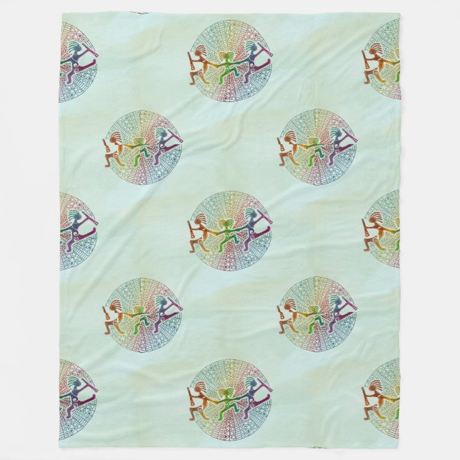 Couverture Polaire Kokopelli - Amérindien Motif sans couture 5 (Devant)