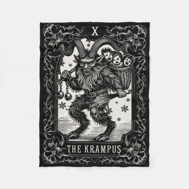 Couverture Polaire Krampus Tarot Card Design Christmas Season Evil Pa (Devant)