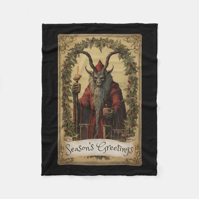 Couverture Polaire Krampus Tarot Card Design Noël Saison Evil Pa (Devant)