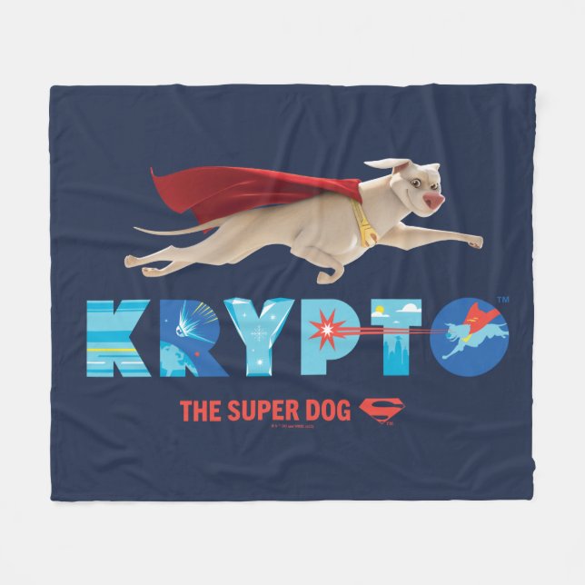 Couverture Polaire Krypto Le Super Chien (Devant (Horizontal))