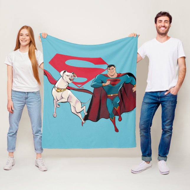 Couverture Polaire Krypto & Superman (En situation)