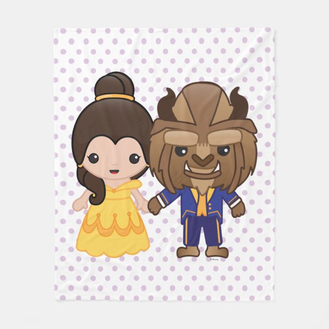 Couverture Polaire La beauté et la bête Emoji (Devant)