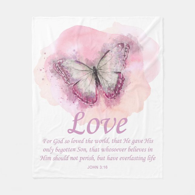 Couverture Polaire La Bible chrétienne des femmes Verse Papillon :Amo (Devant)