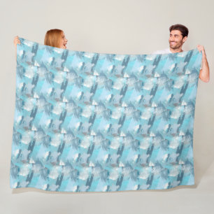 Couverture Polaire la brosse abstraite frotte le modèle turquoise