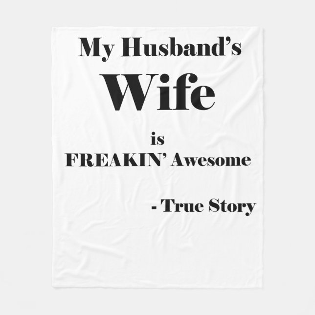 Couverture Polaire La femme de mon mari est Freakin'Awesome (Devant)