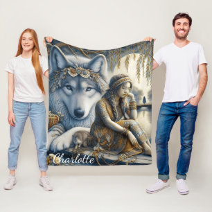 Couverture Polaire La fille et son loup partagent un moment