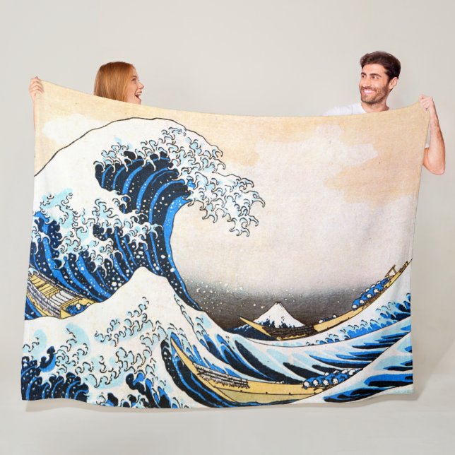 Couverture Polaire La Grande Vague au large de Kanagawa, Hokusai (En situation)