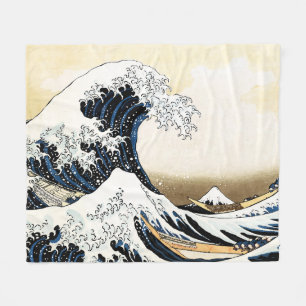 Couverture Polaire La Grande Vague au large de Kanagawa Hokusai, art