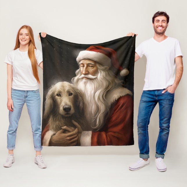 Couverture Polaire La hache afghane avec le Père Noël Festif Noël (En situation)