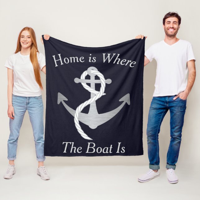 Couverture Polaire La maison est où le bateau est Ancre nautique Bate (En situation)