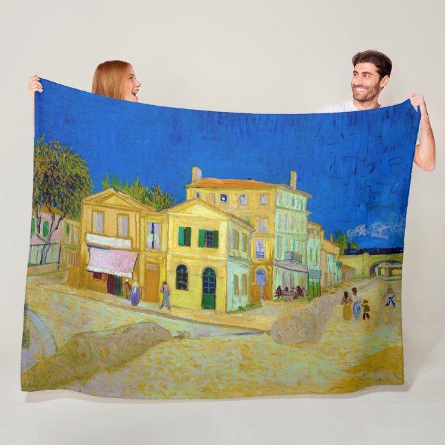 Couverture Polaire La Maison Jaune, Van Gogh (En situation)