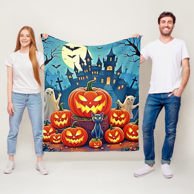 Couverture Polaire La nuit d'Halloween : Art amusant et effrayant (En situation)