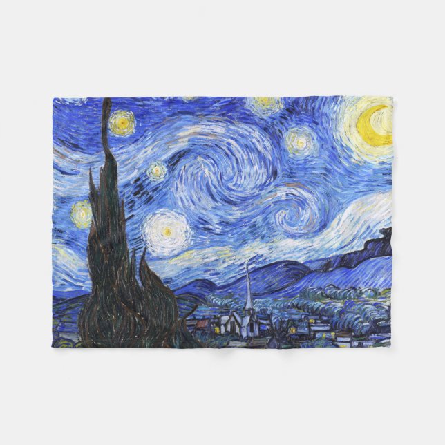 Couverture Polaire La nuit étoilée de Van Gogh (Devant (Horizontal))