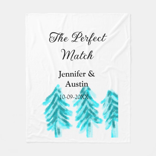 Couverture Polaire La parfaite correspondance hiver pin bleu mariage  (Devant)