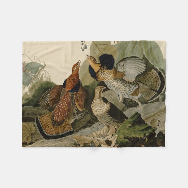 Couverture Polaire La peinture d'Audubon d'un trio de grouse de (Devant (Horizontal))