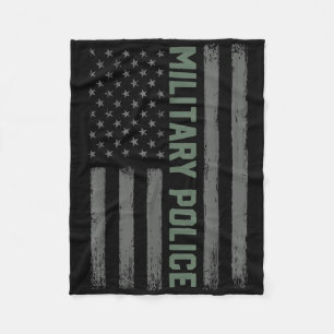 Couverture Polaire La Police Militaire Serre Le Drapeau Américain _ F