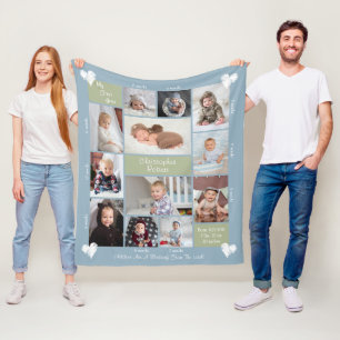 Couverture Polaire La première année de bébé 12 collage de photos coe