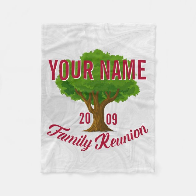 Couverture Polaire La Réunion de famille personnalisée par arbre (Devant)