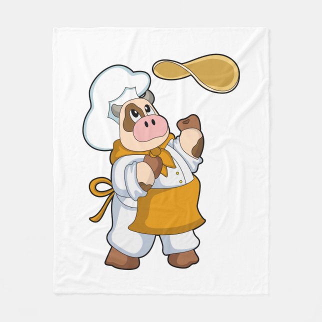 Couverture Polaire La vache fait cuire avec Dough (Devant)