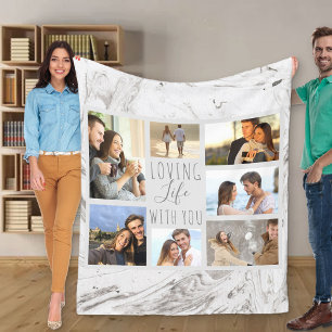 Couverture Polaire La vie affectueuse de collage de photo avec vous