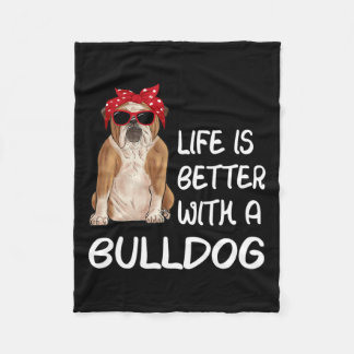Couverture Polaire La Vie De Bulldog Est Meilleure Avec Bulldog