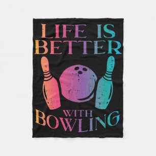 Couverture Polaire La vie est meilleure avec femme de quilles de bowl