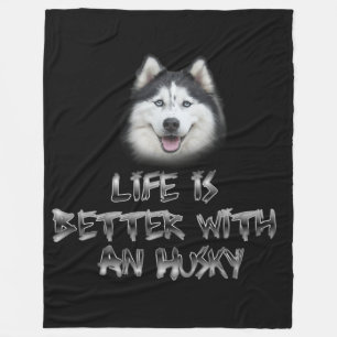 Couverture Polaire La vie est meilleure avec un Husky