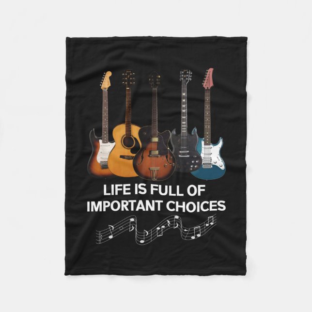 Couverture Polaire La Vie Est Pleine De Choix Importants Guitar Lover (Devant)