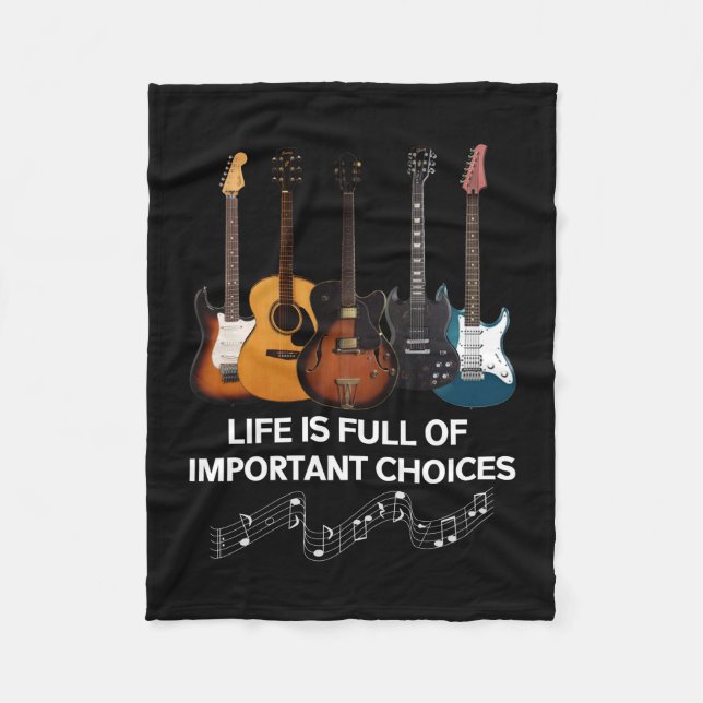 Couverture Polaire La Vie Est Pleine De Choix Importants Guitar Lover (Devant)