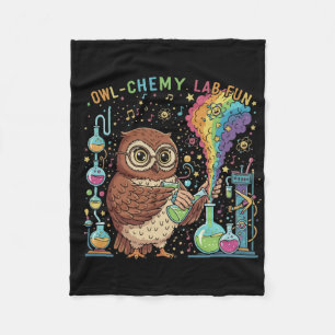 Couverture Polaire Laboratoire de chimie amusant avec une chouette mi