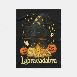 Couverture Polaire Labracadabra Black Labrador Magicien Halloween
