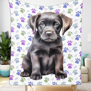 Couverture Polaire Labrador Retriever Colorful Empreintes de pattes C