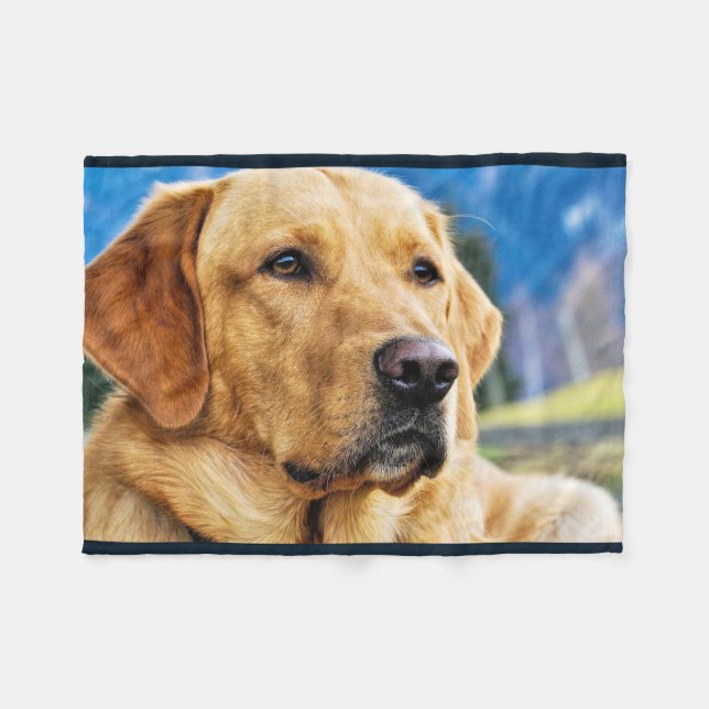 Couverture Polaire Labrador retriever d'or (Devant (Horizontal))