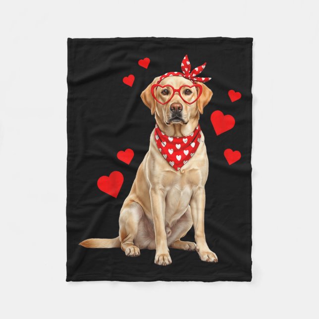 Couverture Polaire Labrador Retriever Valentines Day Dog Lover Heart  (Devant)